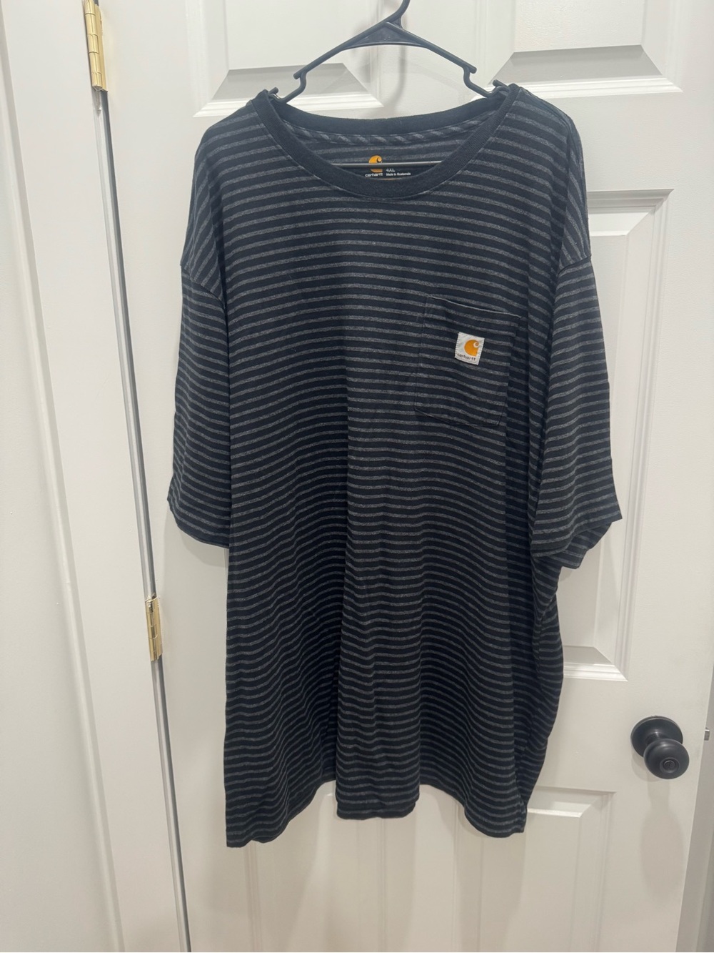 Carhartt Black and Gray Striped Pocket Tee